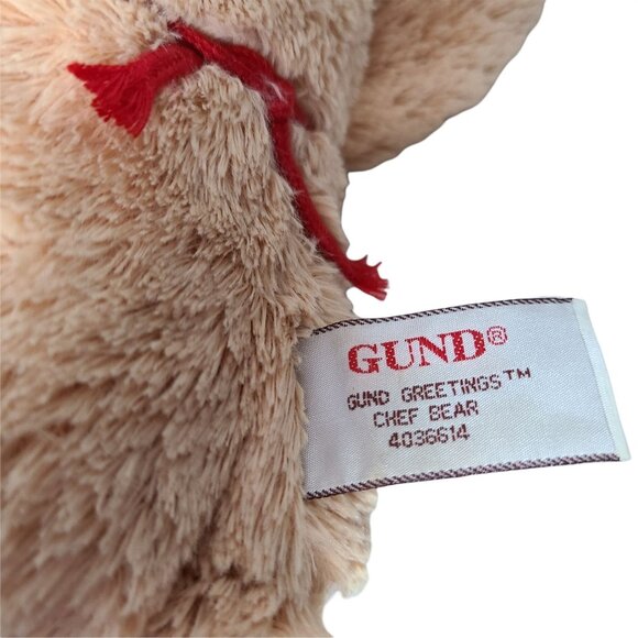 Gund Bon Appetit Chef Bear 11 inch Plush Kiss the Cook Red Apron Stuffed Animal - Picture 3 of 4